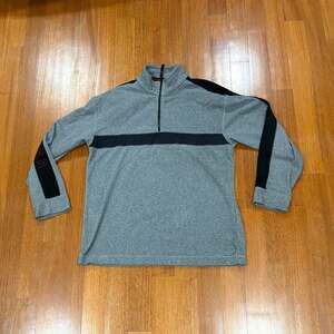 Vintage Tommy Hilfiger Grey Fleece 1/4 Zip Pullover Sweatshirt Mens XL